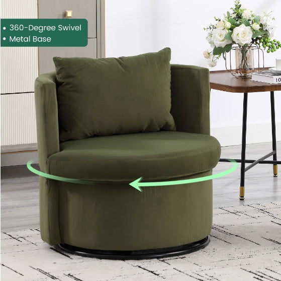 Upholstered Bucket-shaped Dining Chair With Ottoman